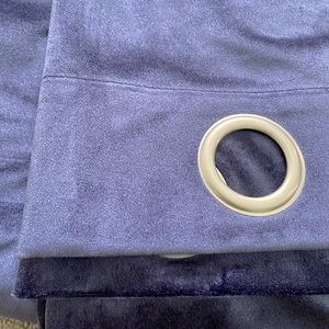 Velvet blue heavy grommet curtains 54x96 each